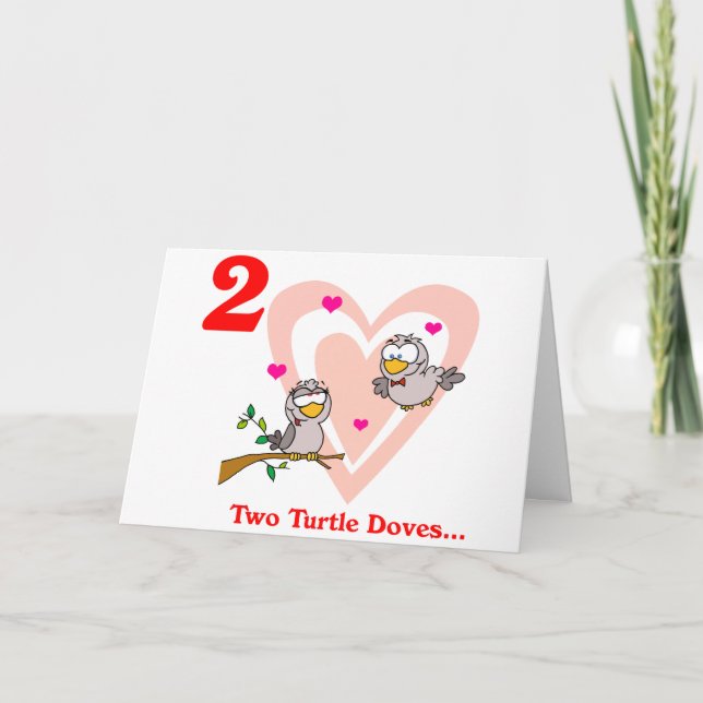 On the 2nd Day of Christmas two Turtle Doves Holiday Card (Front)