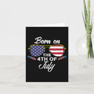 On The 4th Of July Sungles Fourth Birthday Patriot Card