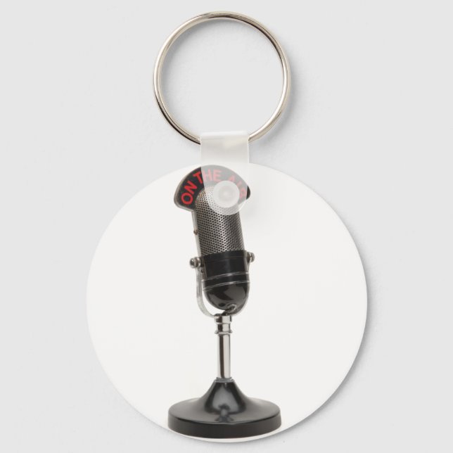 ON THE AIR Vintage Microphone Key Ring (Front)