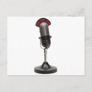 ON THE AIR Vintage Microphone Postcard