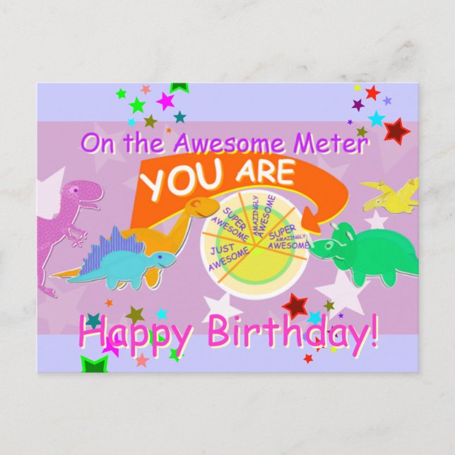 On the Awesome Metre You are Awesome Birthday Postcard (Front)