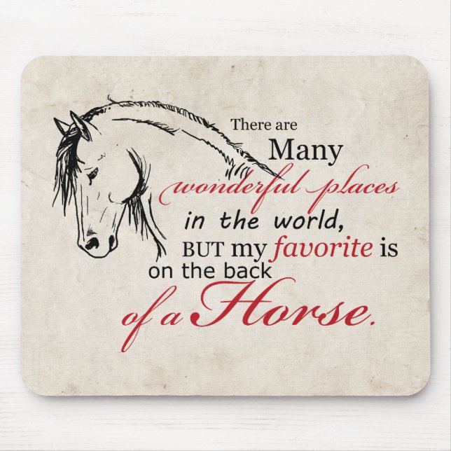 On the Back of a Horse Mouse Mat (Front)