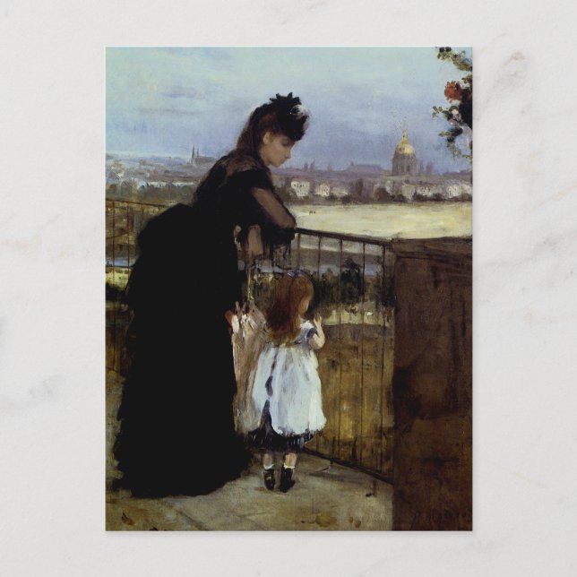 On The Balcony by Berthe Morisot Postcard (Front)