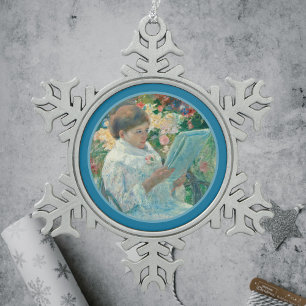 On the Balcony - Mary Cassatt - Fine Art Repro Orn Snowflake Pewter Christmas Ornament