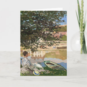 On the Bank of the Seine by Monet Card