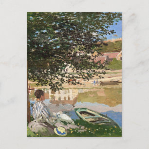 On the Bank of the Seine by Monet Postcard