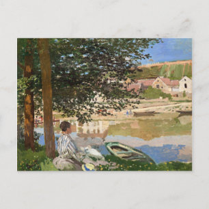 On the Bank of the Seine by Monet Postcard