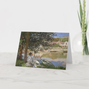 On the Bank of the Seine   Claude Monet Card