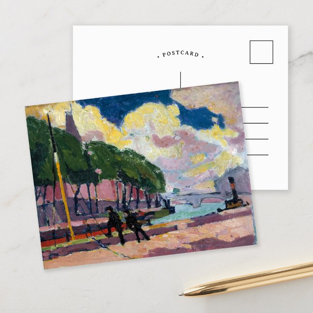 On the Banks of the Seine | Henry Lyman Saÿen Postcard (Creator Uploaded)