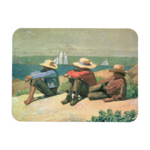 On the Beach, 1875 (w/c) Magnet