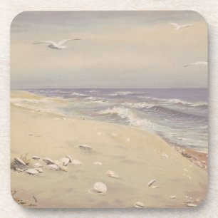 On the Beach (1879) – Vintage Coastal Art Coaster