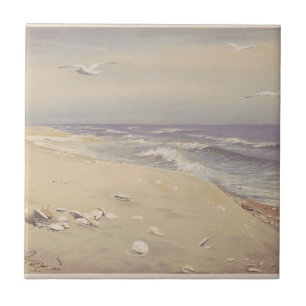 On the Beach (1879) – Vintage Coastal Art Tile