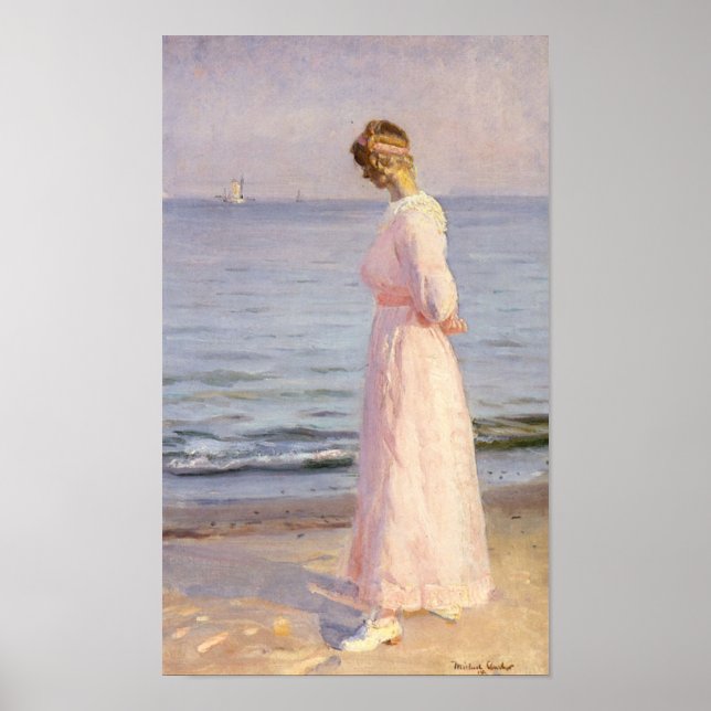 On The Beach At Skagen Poster (Front)