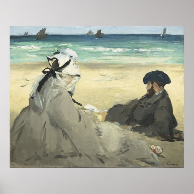 On the Beach Edouard Manet Poster (Front)