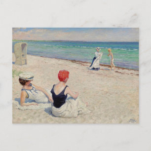 On the Beach, Falsterbro   Paul Fischer Postcard