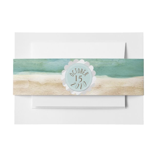 On The Beach Invitation Belly Band (Front Example)