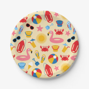 On the beach paper plate