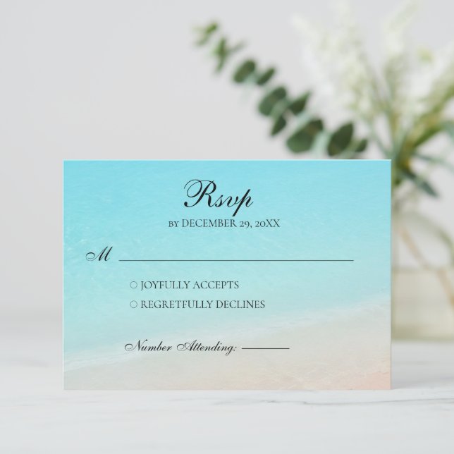 On the beach rsvp  card (Standing Front)