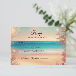 On the beach rsvp  card