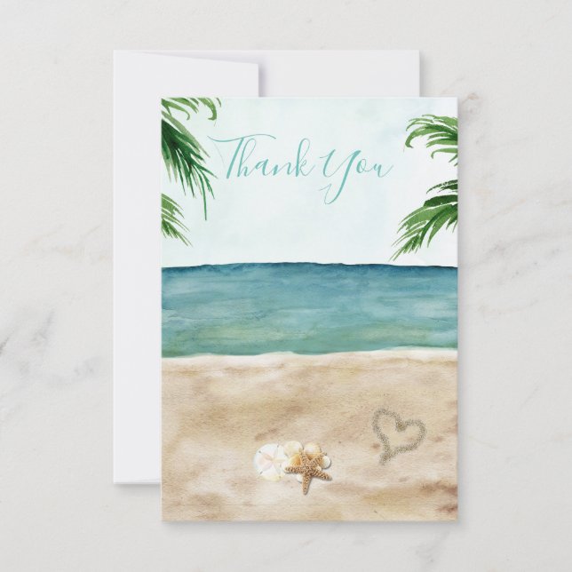 On The Beach Thank You Card (Front)