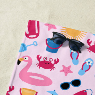 On the beach towel