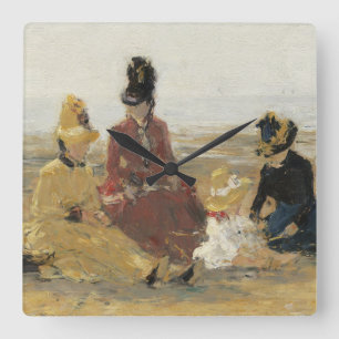 On the Beach, Trouville   1887 Square Wall Clock