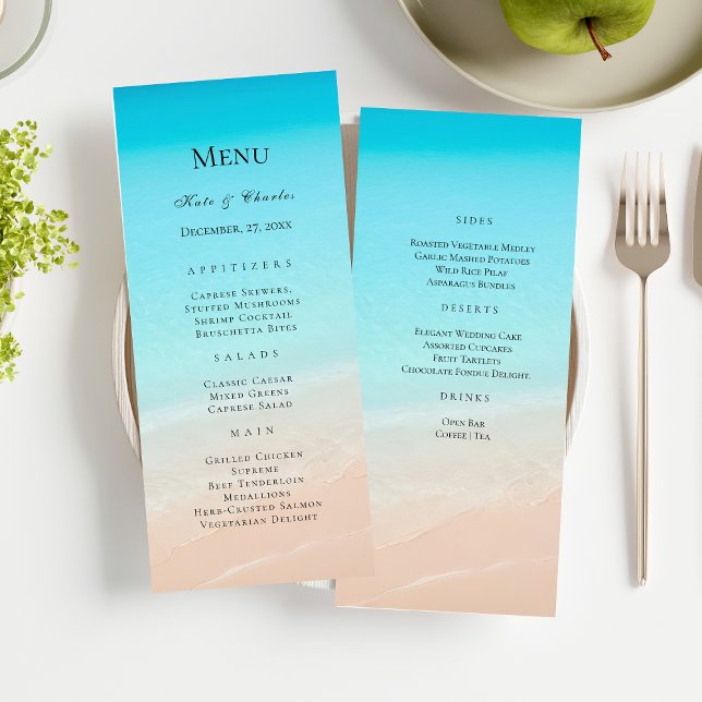 On the beach wedding Menu (Creator Uploaded)