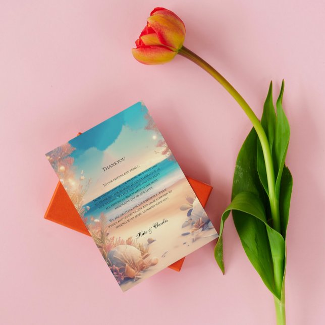 On the beach wedding thankyou card (Creator Uploaded)