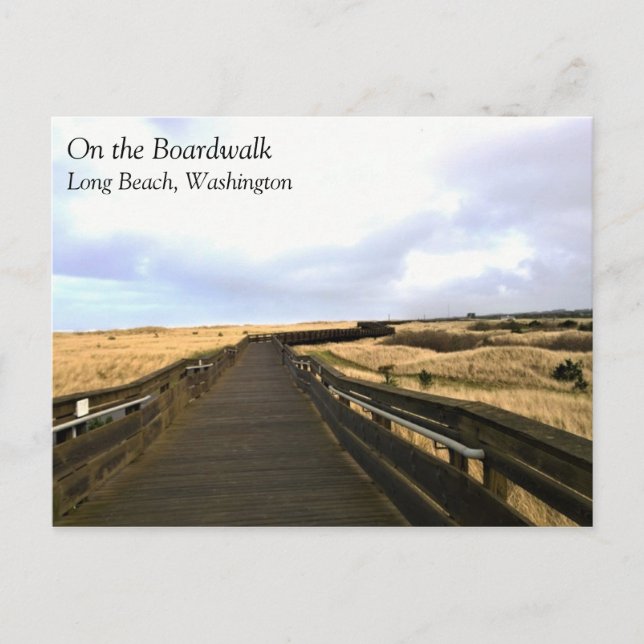On the Boardwalk, Long Beach, Washington Postcard (Front)
