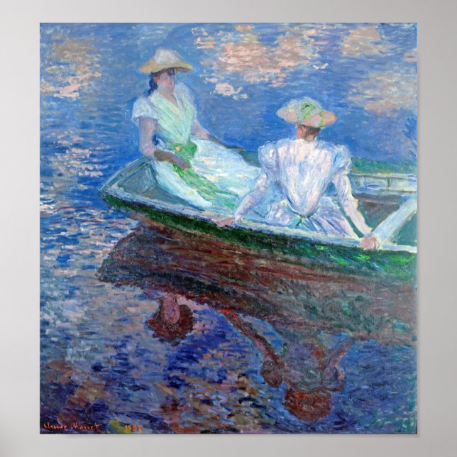 On the Boat, Monet Poster (Front)