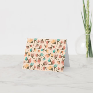 On the Breeze-Floral-Pebble-Distant Dunes Blank Thank You Card