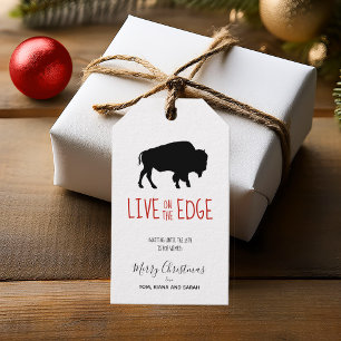 On the Edge Black Buffalo B & W Plaid ID602 Gift Tags