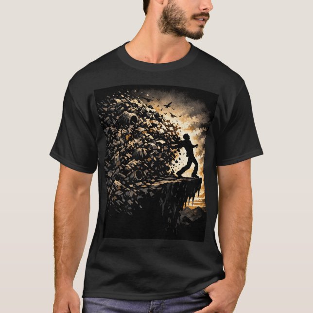 On the Edge of Environmental Collapse T-Shirt (Front)