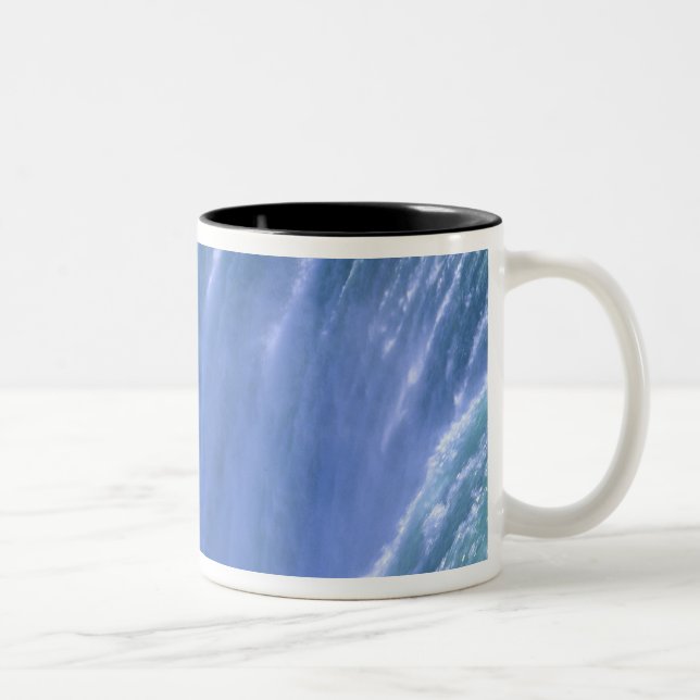 On the Edge of Powerful Niagara Falls, New York Two-Tone Coffee Mug (Right)
