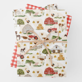 On the Farm - Animals Wrapping Paper Sheet