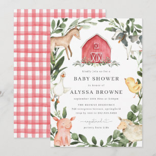 On The Farm Baby Shower Invitation