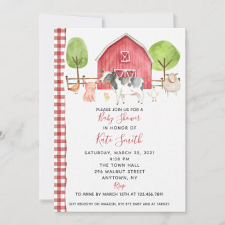 On the Farm Baby Shower Invitation
