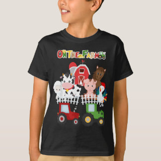 On The Farm Barnyard Farm Animals Cute Toddler Boy T-Shirt