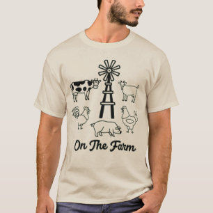 On The Farm - Cute Farm Animals and Windmill T-Shirt