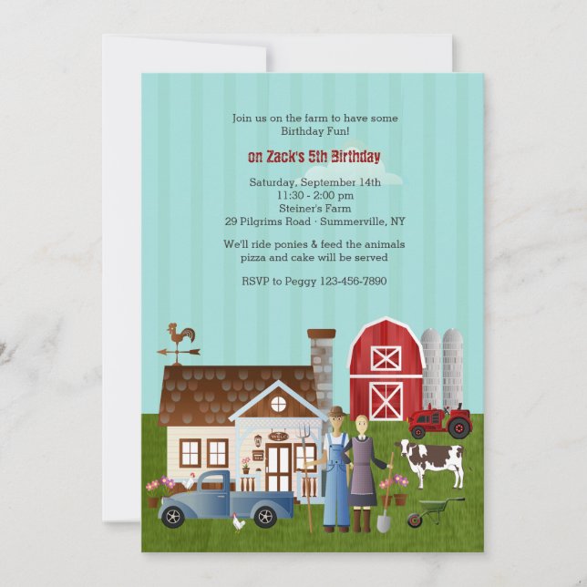 On The Farm Invitation (Front)