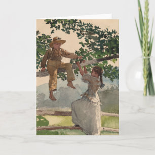 On the Fence   Winslow Homer Card