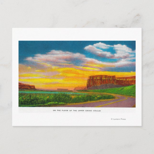 On the floor of the Upper Grand Coulee Dam Postcard (Front)