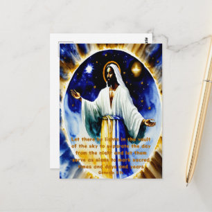 On the Fourth Day Black Christian Art Postcard