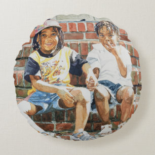 On the Front Step 2002 Round Cushion