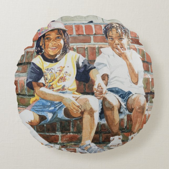 On the Front Step 2002 Round Cushion (Front)