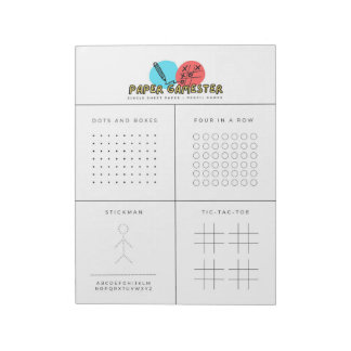On-The-Go Single Sheet Pen and Paper Games Notepad