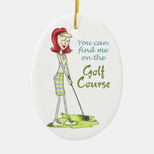 On the Golf Course Ceramic Tree Decoration