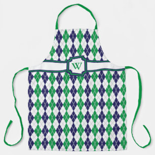 On the Green Argyle All-Over Print Apron