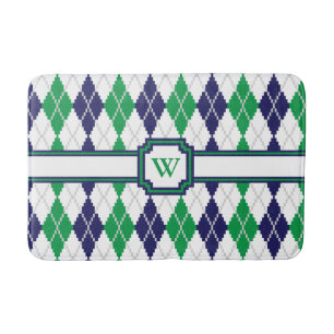 On the Green Argyle Bath Mat