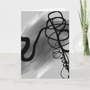 On the Grid: Abstract Grey, Black & White Card